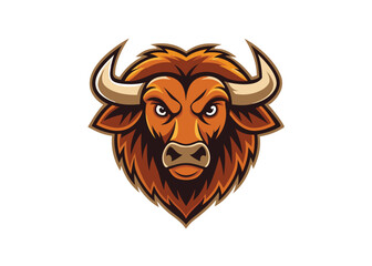 buffalo head logo vector illustration 