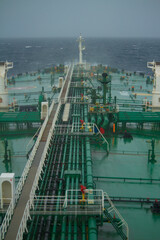 A merchant ship underway at sea