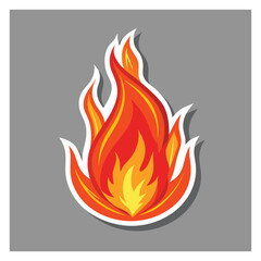  Fire flame sticker vector illustration