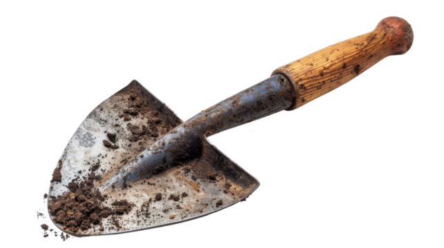 Garden trowel on transparent background