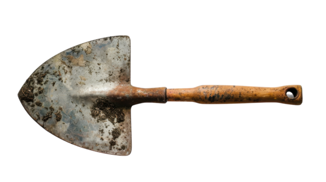 Garden trowel on transparent background