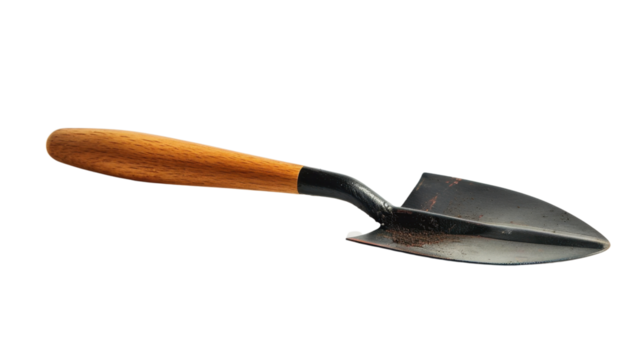 Garden trowel on transparent background