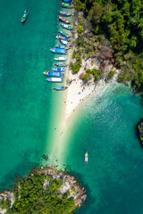 Aerial view of Koh Pakbia or Phak Bia island in Krabi, Thailand