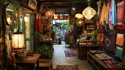 Picture a quaint shop in Chiang Mai, specializing in handmade clothing and accessories.