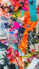 Fototapeta premium Abstract Collage with Vibrant Colors and Patterns.