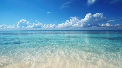 A peaceful lagoon with crystalclear waters and a sandy bottom