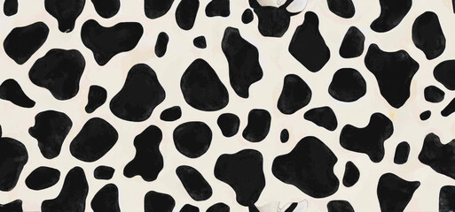 Black And White Cowhide Pattern Design Captured In An Artistic Textile Arrangement During Daylight Hours