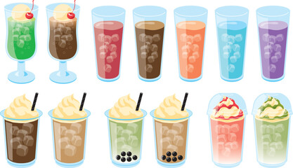 いろいろなドリンクのセット