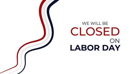 Happy labor day hand lettering background banner template. brush stroke background in United States national flag colors. Sale promotion advertising. Vector illustration