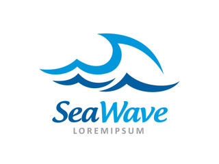 Sea wave logo symbol or icon template