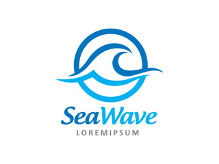Sea Wave Logo Template Design Vector, Emblem, Design Concept, Creative Symbol, Icon