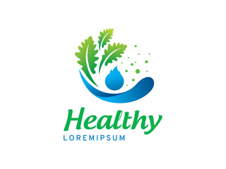 People and Leaf logo symbol or icon template