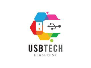 USB Technology logo symbol or icon template