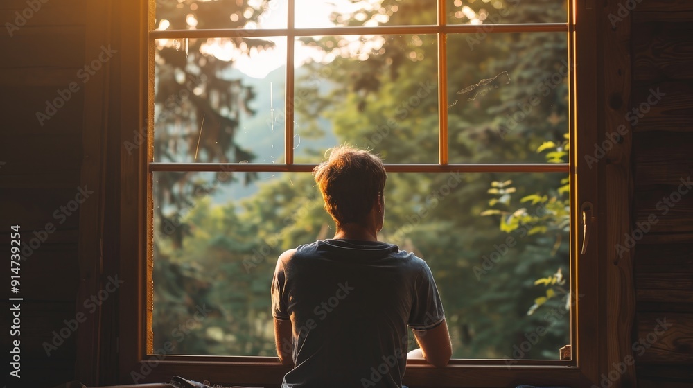 Poster describe the self-reflection and introspection fostered by solitude in an isolated house.