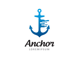 Anchor logo symbol or icon template