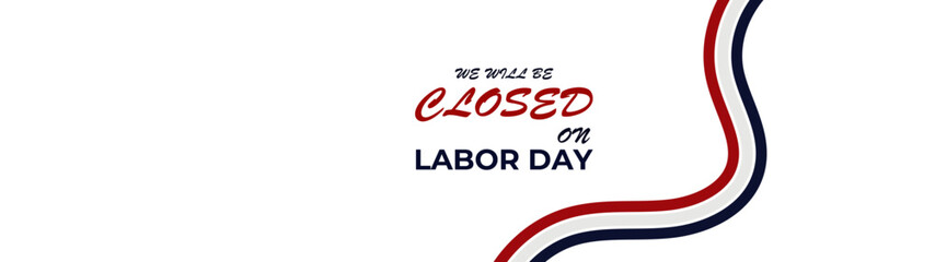 Happy Labor Day - Labour Day USA with motivational text. Good for T-shirts, September first Monday, USA holiday. United States national flag colors stroke. banner, cover, poster, flyer, web.