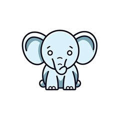 Fototapeta premium Cute Cartoon Baby Elephant Illustration