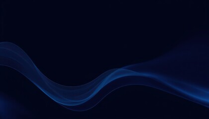 Abstract Blue Wave on Black Background.