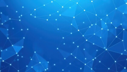 Fototapeta premium Abstract Blue Polygonal Network Background.