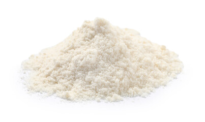 Heap of coconut flour isolated on white