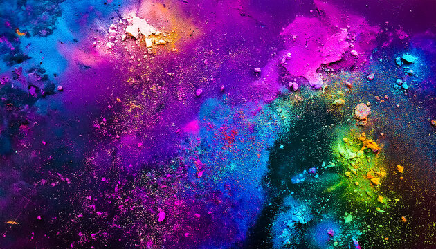 Colorful stone splattered floor, sand, breaking, cracking, cracks, paint, ink, dirt, background