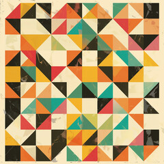 Vintage Colourful  Geometric Elegance Seamless Pattern Collection Digital Download