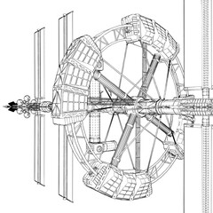 International Space Station Vector. An Illustration Of a Space Object Isolated On A White Background.