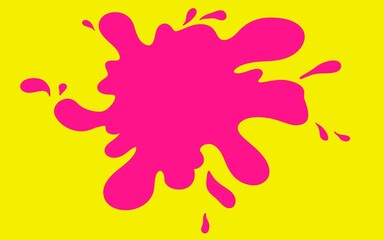 milk liquid splash, Isolated on yellow background. splashing chocolate. 