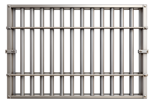 Prison bars isolated on the transparent PNG background