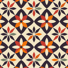 Obraz premium Vintage Colourful Geometric Elegance Seamless Pattern Collection Digital Download
