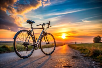 Fototapeta premium Road Bike at Sunset.