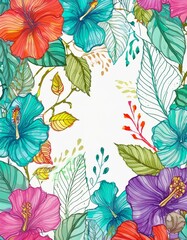 Fototapeta premium seamless border with flowers