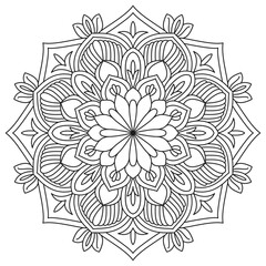 Flower paper pattern and tile pattern mandala design