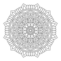 Geometric line flower mandala illustrations vector design