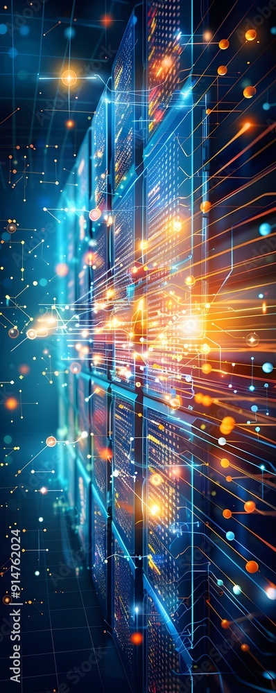Poster abstract network and server technology.