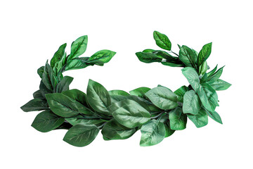 A green leafy wreath with leaves on it