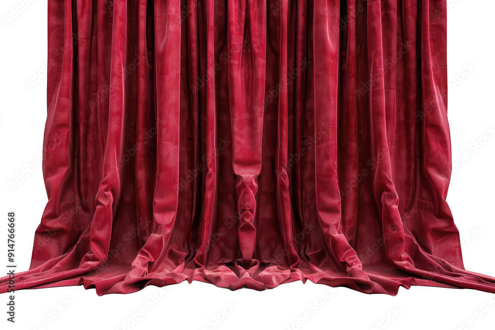 Poster a red curtain with a pattern of snakes and a white background