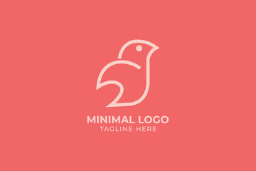 abstract Minimalist Bird logo design vector template  Premium Vector, bird logo vector line outline monoline art icon