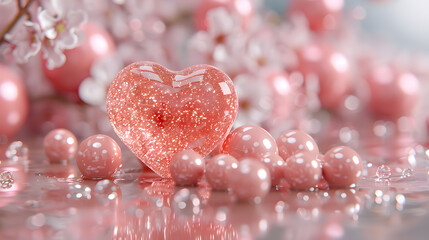 Obraz premium Abstract, Love, Valentine's Day or Women's Day. 3D rendering