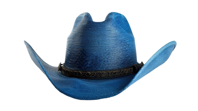 Blue cowboy hat on transparent background