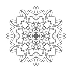 Simple Geometric ornamental arabic mandala design for kids