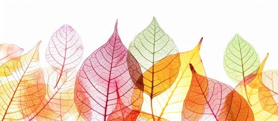 Obraz premium Delicate Autumn Leaves on White Background