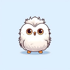 Cute Cartoon Snowy Owl Illustration