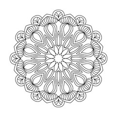 Circular pattern in form of mandala with lotus for Henna mandala design