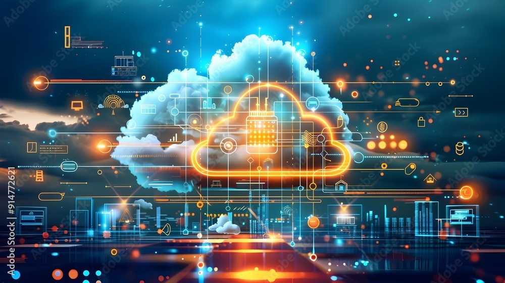 Poster Cloud Computing Network Connection.