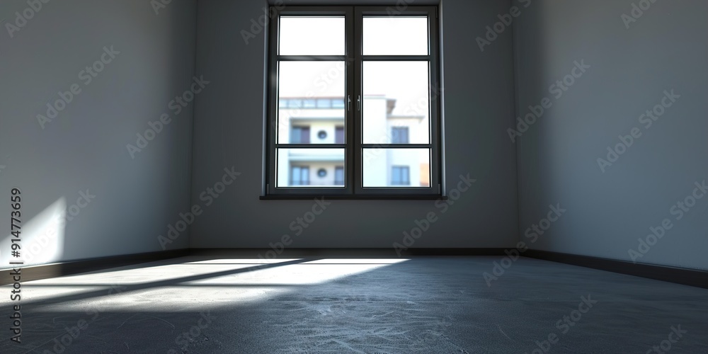 Wall mural empty room with window