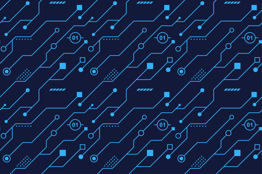 Modern Futuristic Technology Seamless Pattern