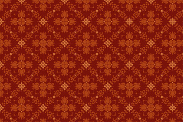 Classic Batik Seamless Pattern With Flowers