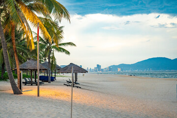Beach view from pool resort in Da Nang, Vietnam