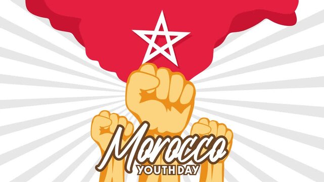 animated video of Happy Morocco Youth Day to all young Moroccans